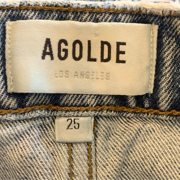 AGOLDE Reworked Cotton Paper Bag Jeans High Rise Cropped Straight Size 25 - Picture 6 of 11